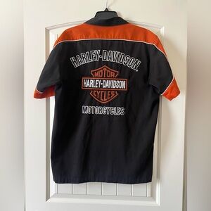 Harley Davidson Medium Prestige Colorblock Garage Mechanics Shirt Embroidered